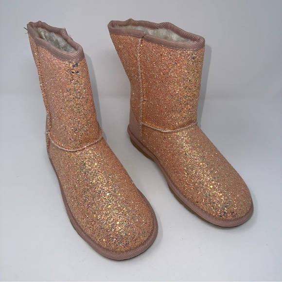 Thereabouts Girl's winter Boots Pink coral Glitter Kid's New size 4 - Picture 1 of 11